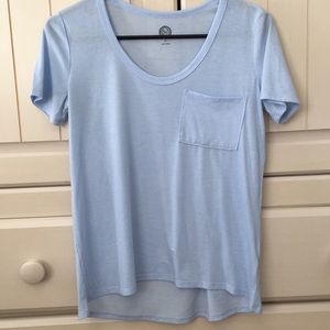 blue scoop neck t shirt
